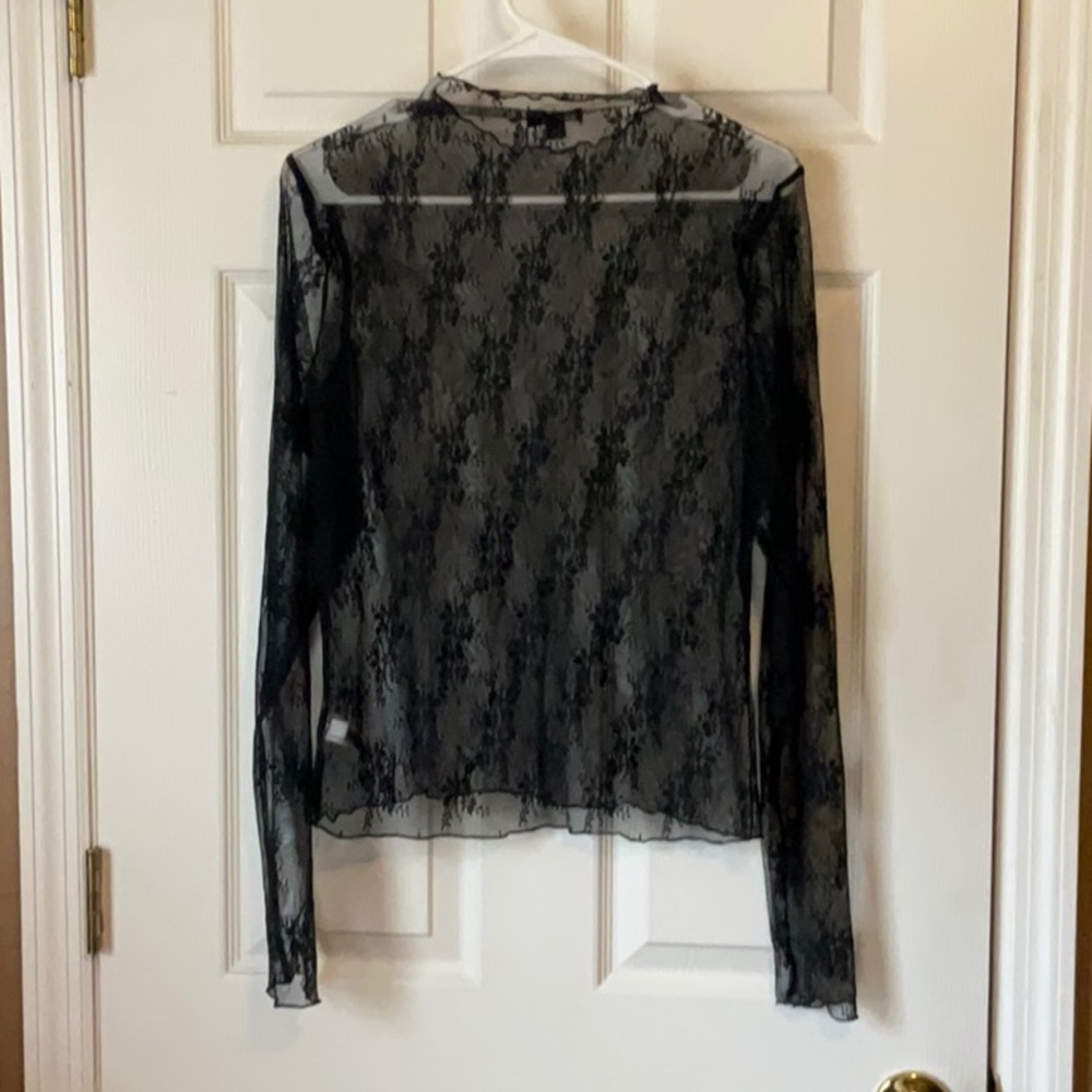 Wild Fable Black Sheer Lace Top - Picture 2 of 7